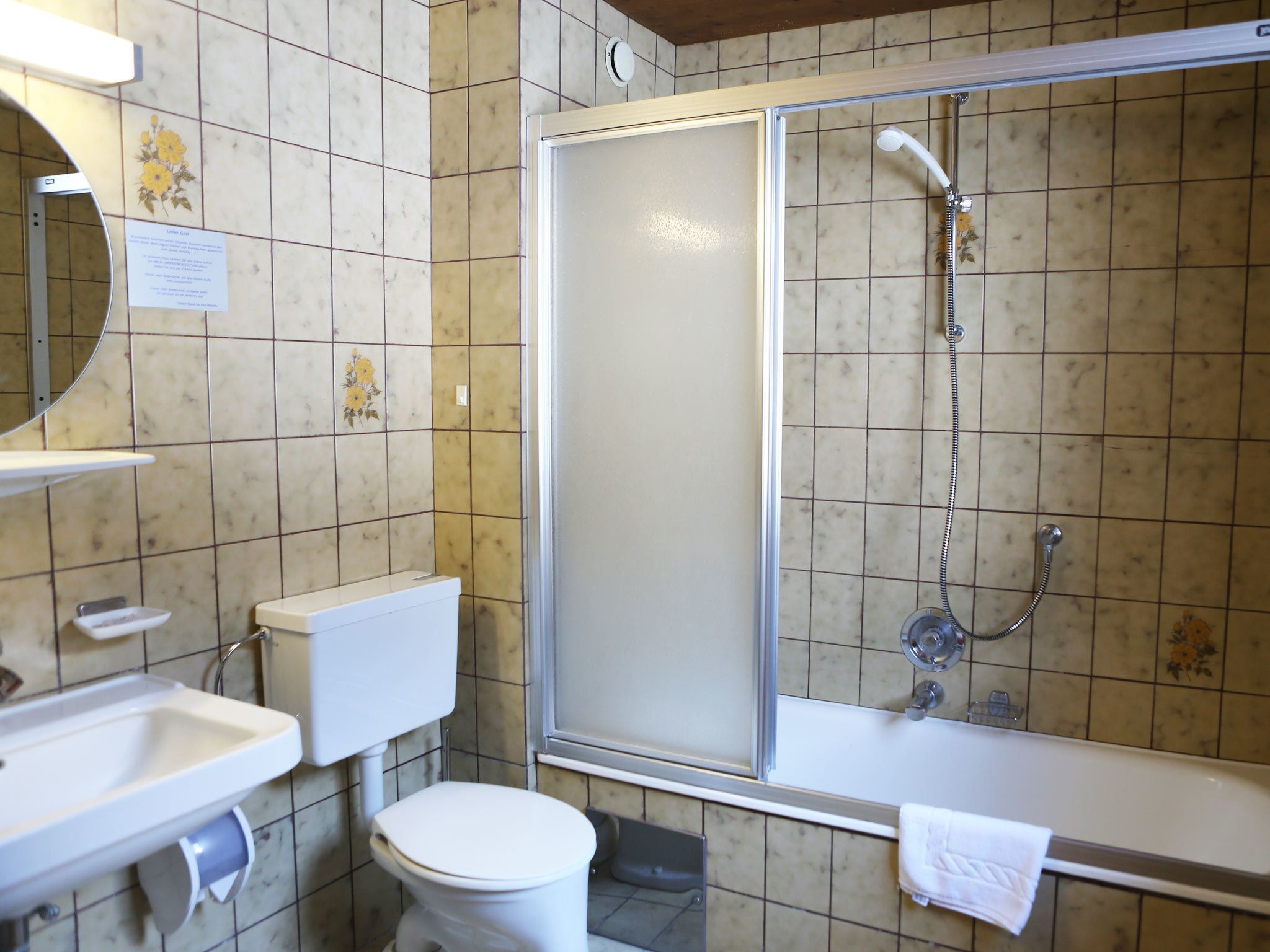 triple room, mountain view | bathroom | hair dryer, towels