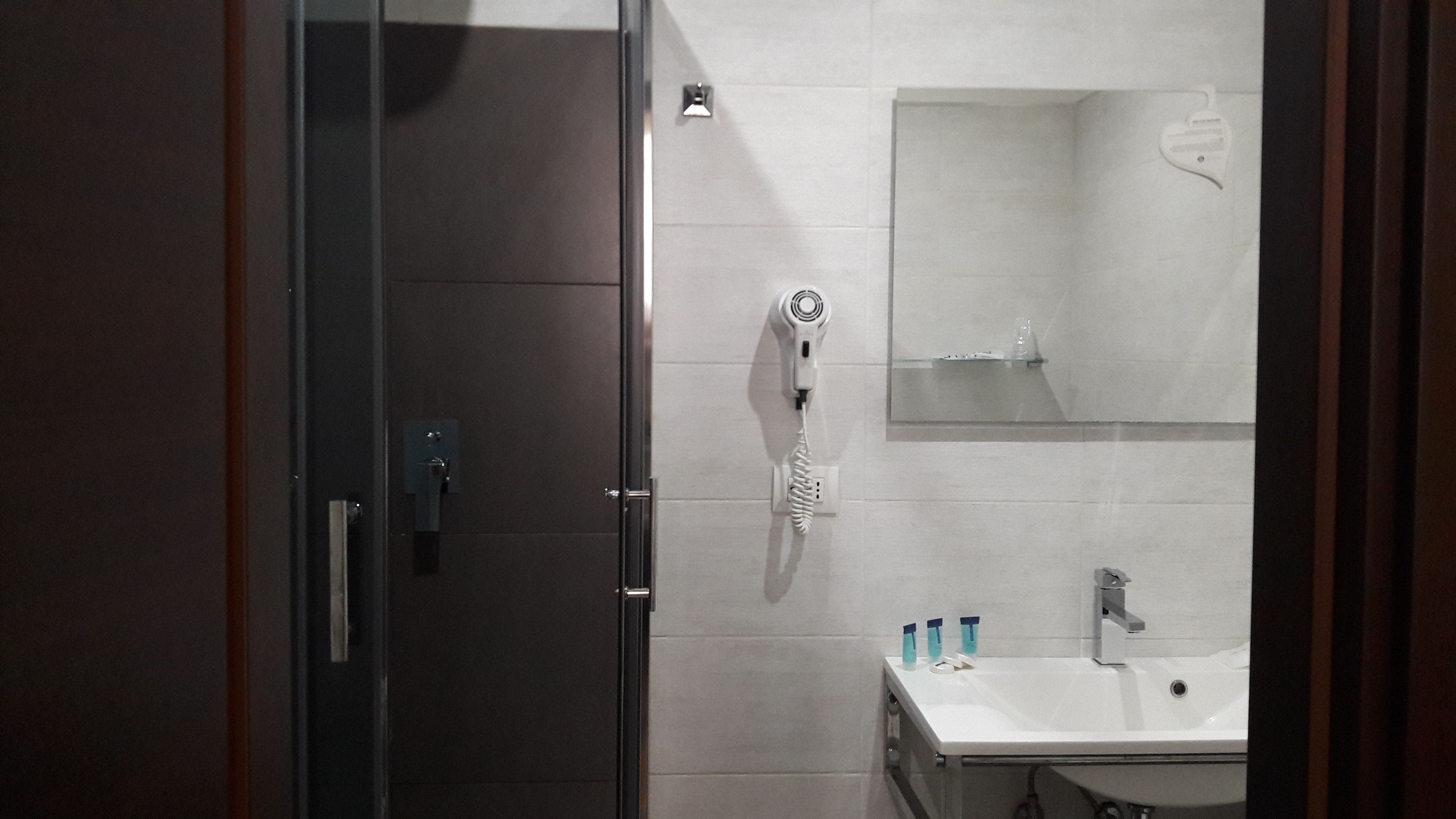 standard double room | bathroom | shower, free toiletries, hair dryer, bidet