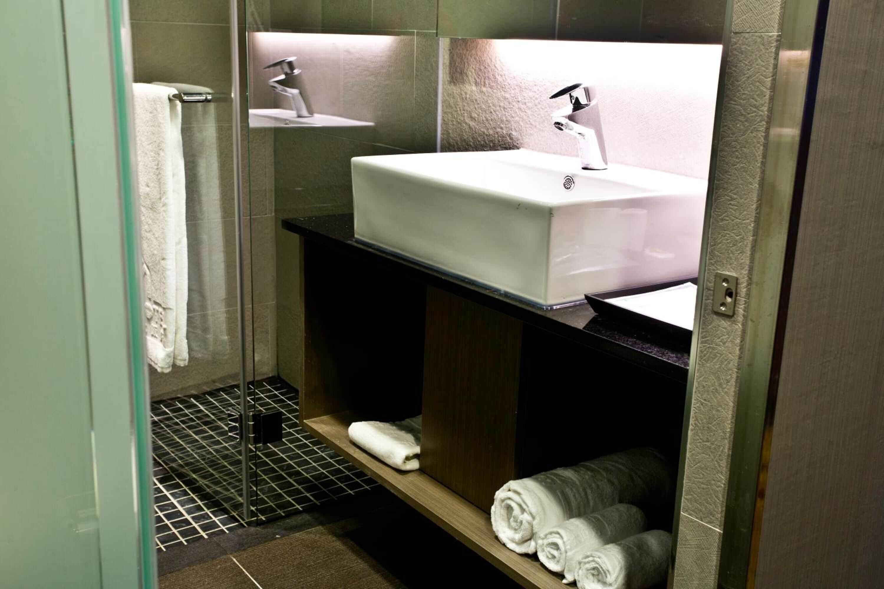 shower, free toiletries, hair dryer, slippers