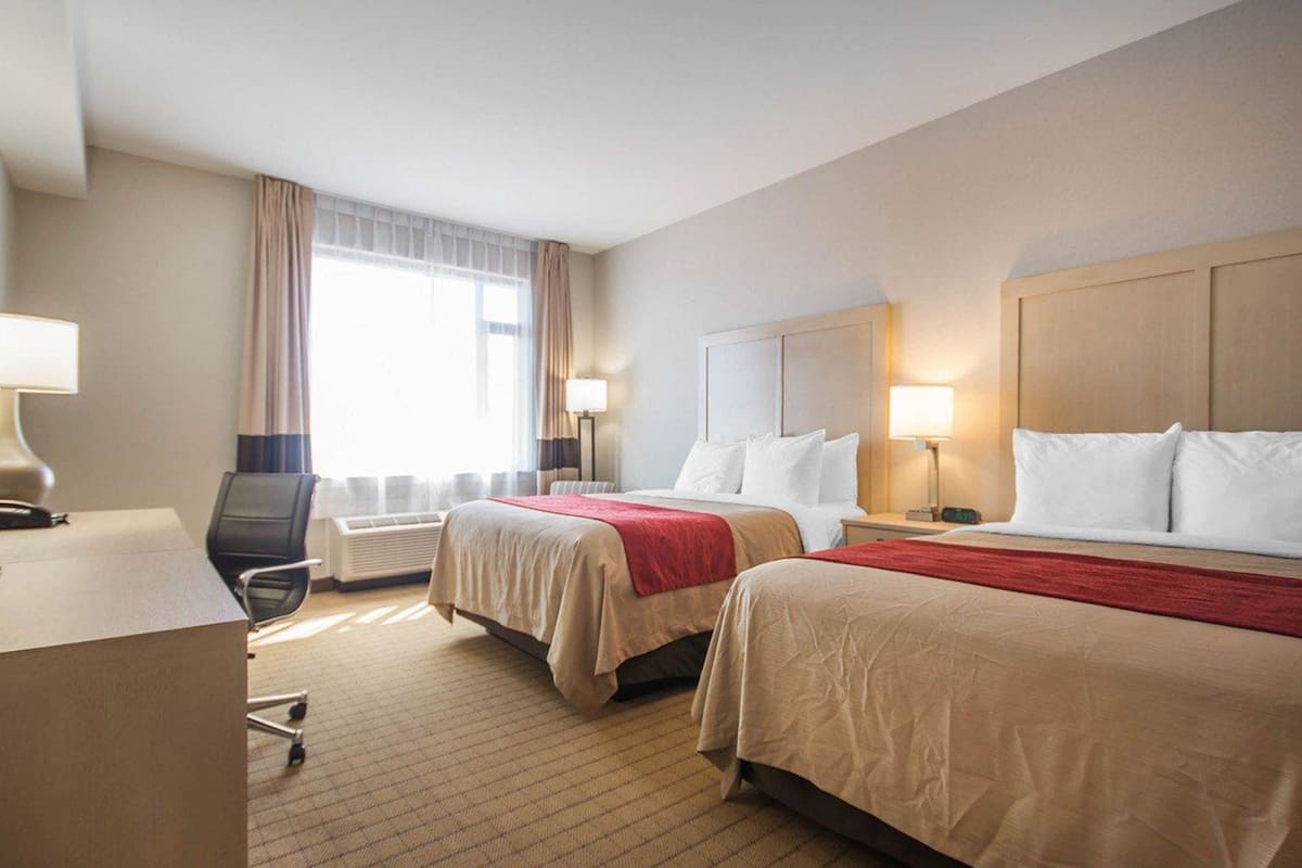 standard room, 2 queen beds, non smoking, ocean view (no pets) | desk, blackout curtains, iron/ironing board, rollaway beds