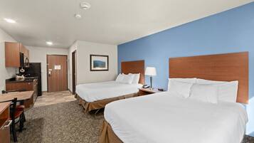 20 bedrooms, premium bedding, pillowtop beds, desk
