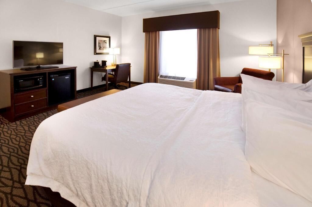 Premium bedding, desk, blackout drapes, iron/ironing board