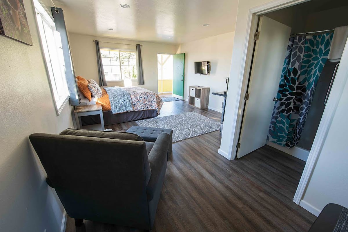 blackout curtains, iron/ironing board, free wifi, bed sheets