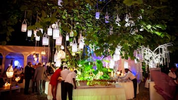 Outdoor banquet area