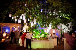 Outdoor banquet area