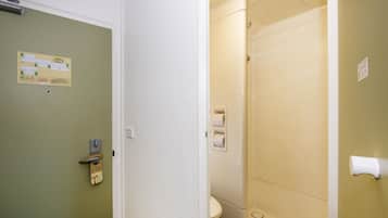 Shower, eco-friendly toiletries, hair dryer, towels