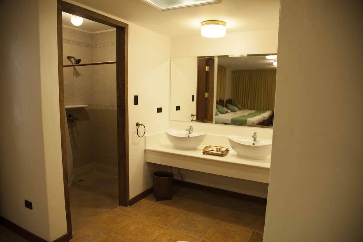 shared dormitory (nuve nueva) | bathroom | shower, hair dryer, towels