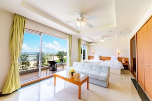 Standard Room, Multiple Beds, Balcony, Ocean View | Desk, blackout drapes, iron/ironing board, cribs/infant beds