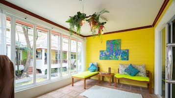 Apartment, 2 Bedrooms | Living area | 32-inch LED TV with cable channels, TV