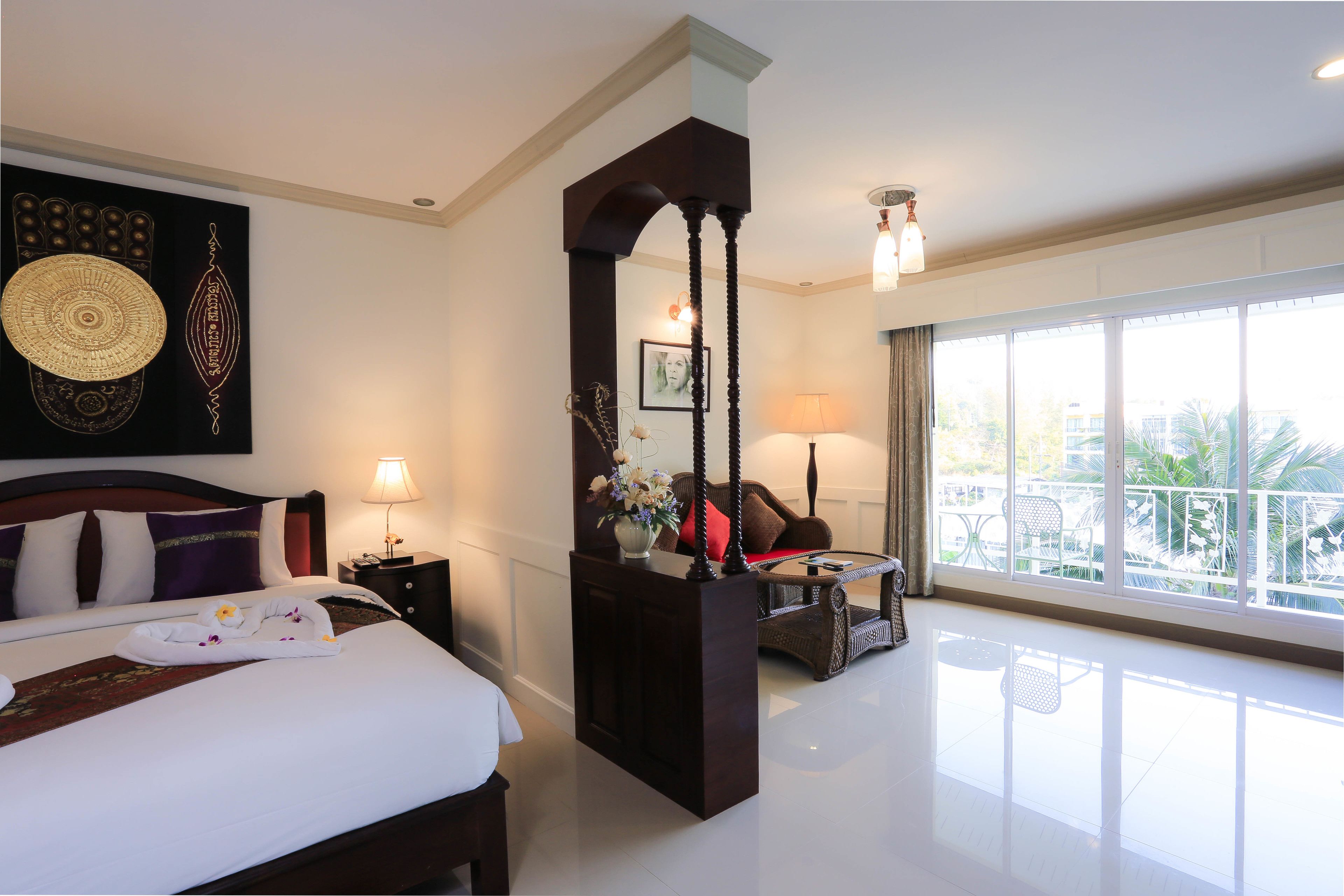 honeymoon penthouse, mountain view, mountainside | living area | lcd tv