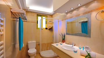 Superior Villa, Private Pool | Bathroom | Separate bathtub and shower, jetted bath, hair dryer, bathrobes