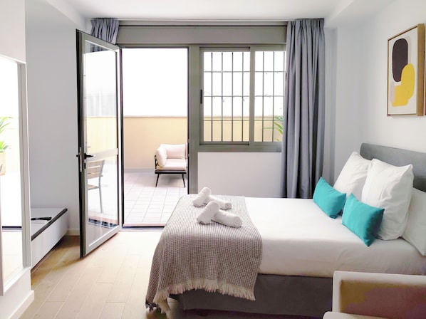 Studio, patio | Setrika/meja setrika, Wi-Fi gratis, dan seprai linen