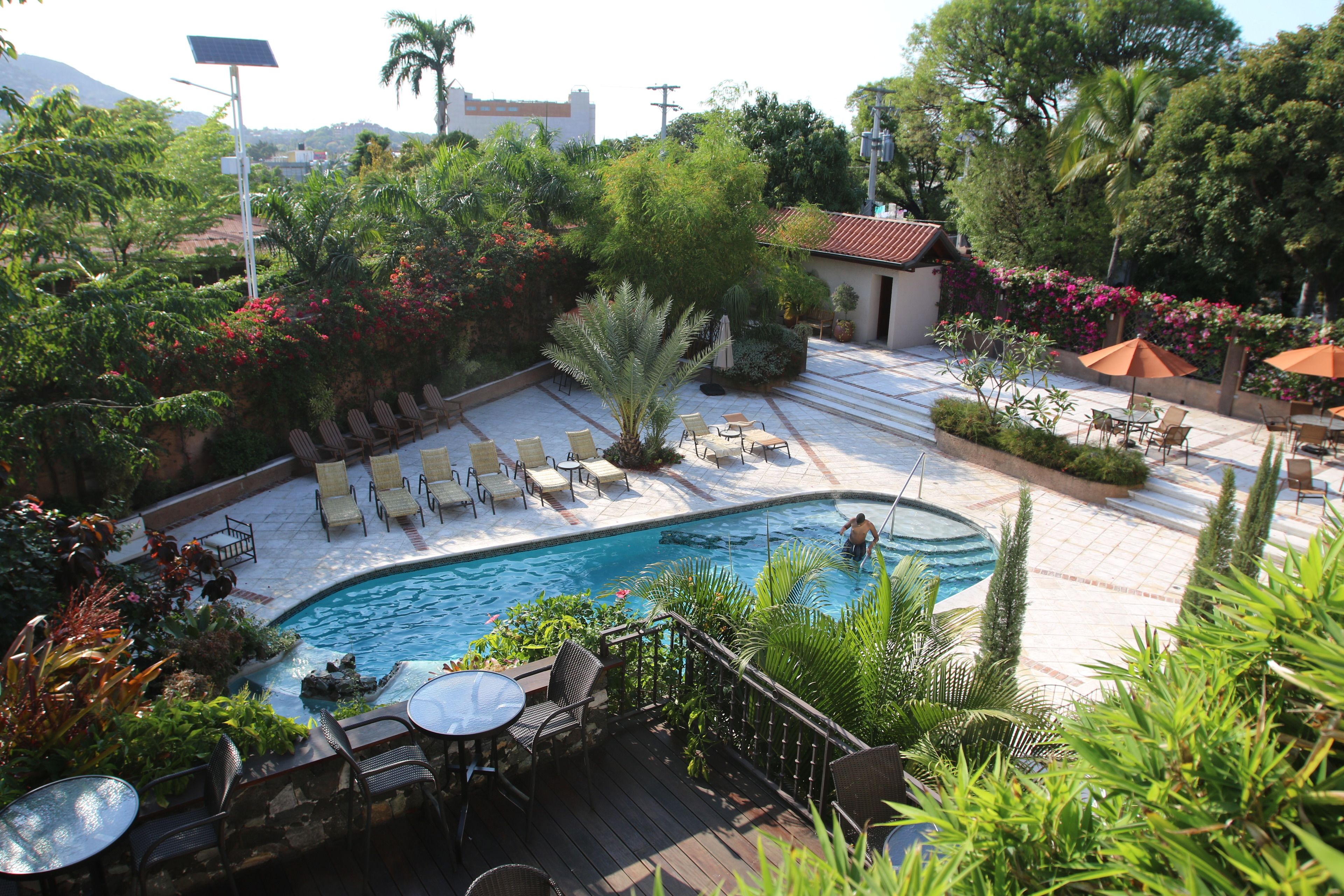 breakfast, lunch, dinner served; fusion cuisine, pool views