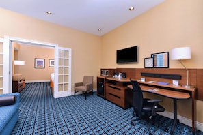 In-room safe, desk, laptop workspace, blackout drapes