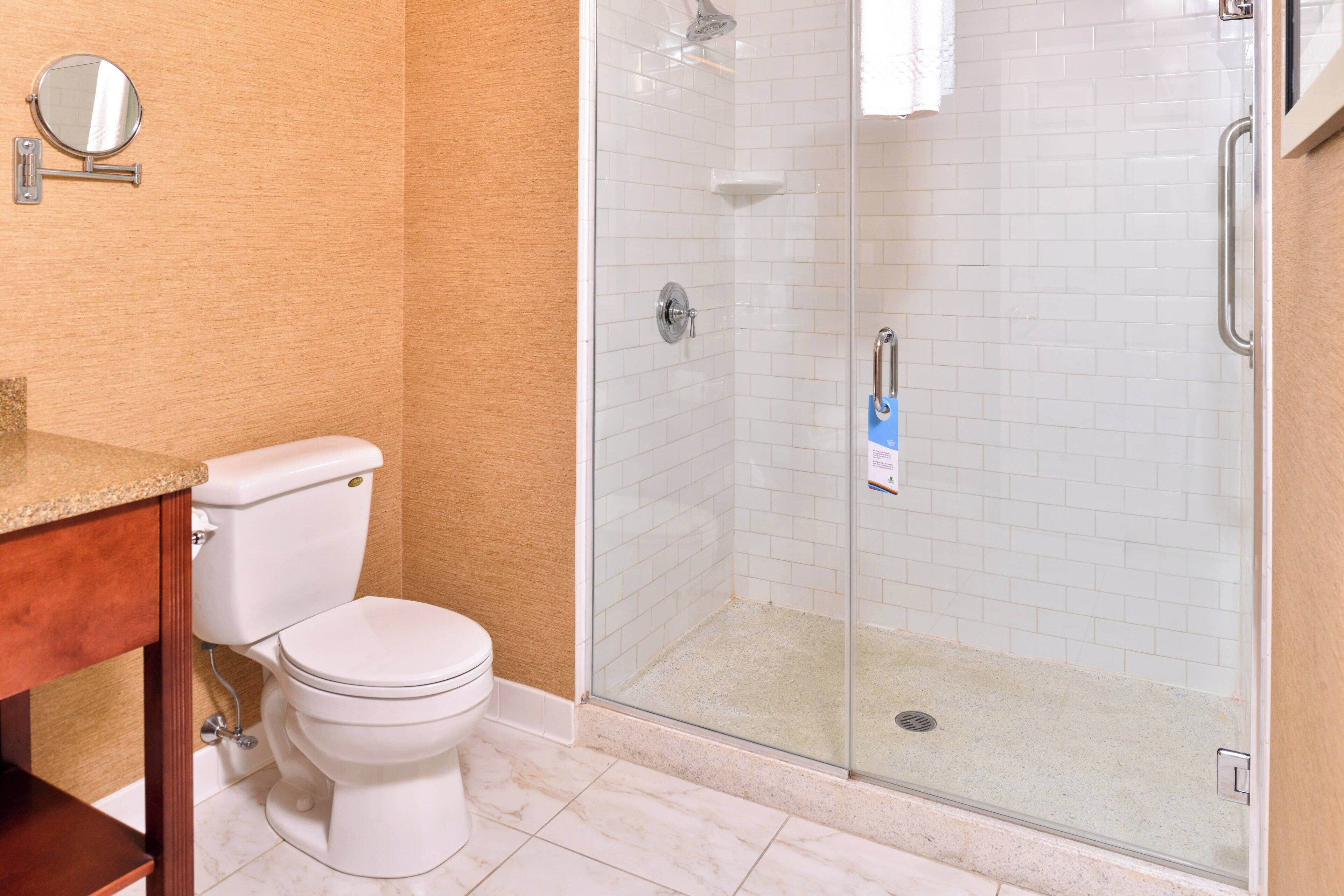 free toiletries, hair dryer, towels