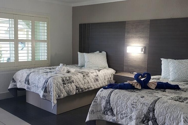 Desk, free WiFi, bed sheets