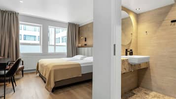 Desk, free WiFi, bed sheets