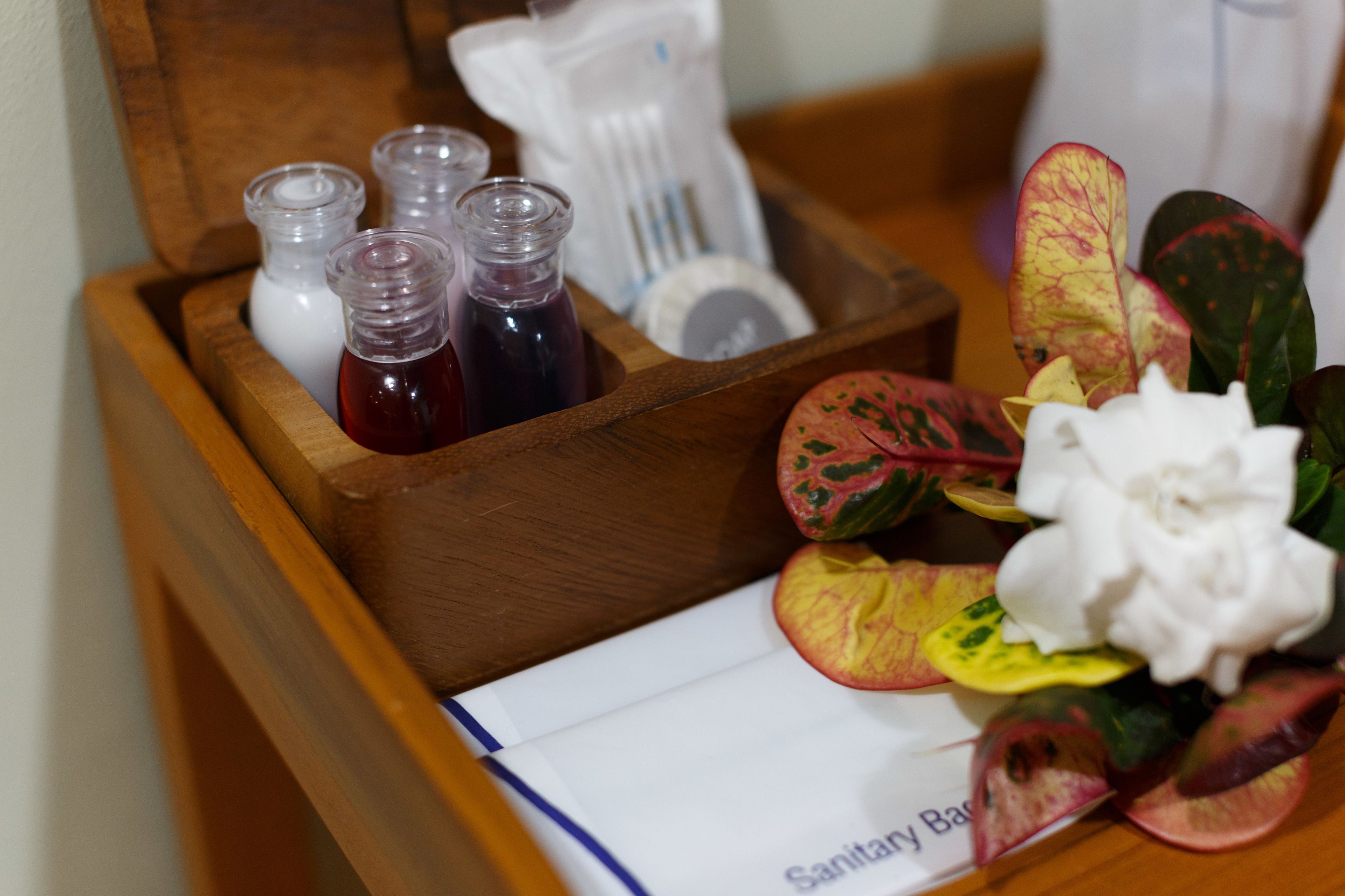 free toiletries, hair dryer, bidet, towels