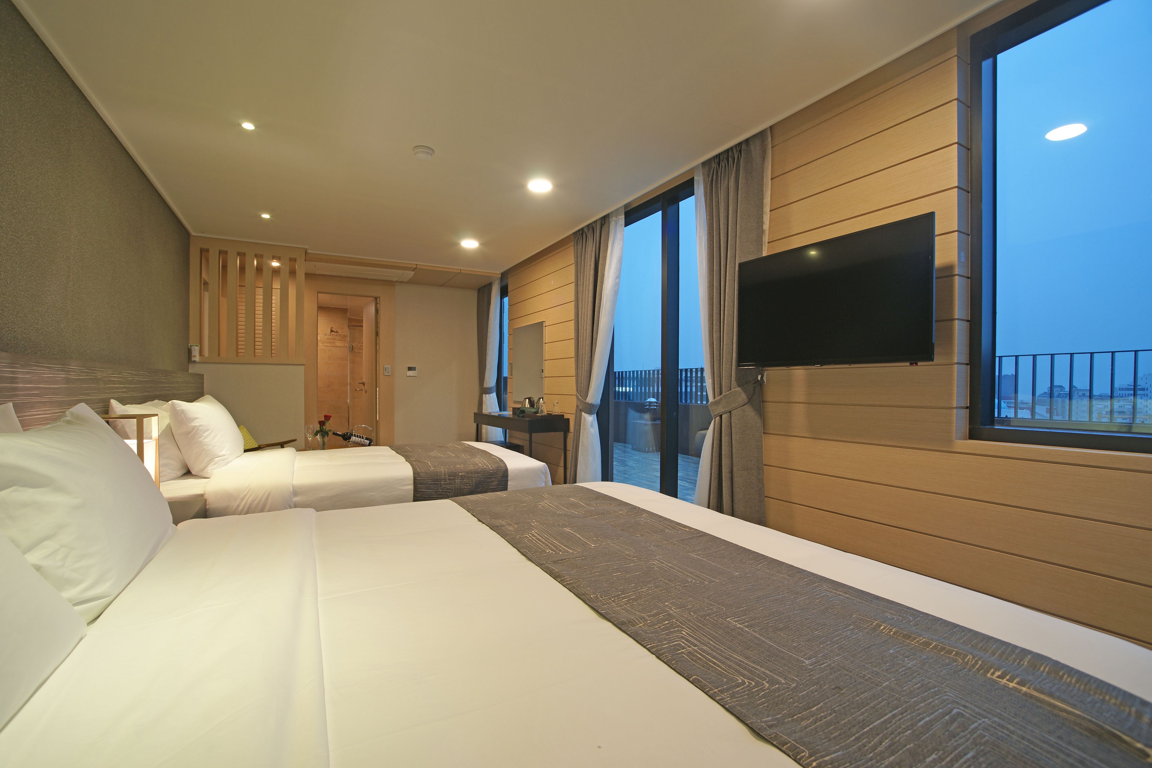 family twin room, 2 double beds | premium bedding, blackout curtains, free wifi, bed sheets