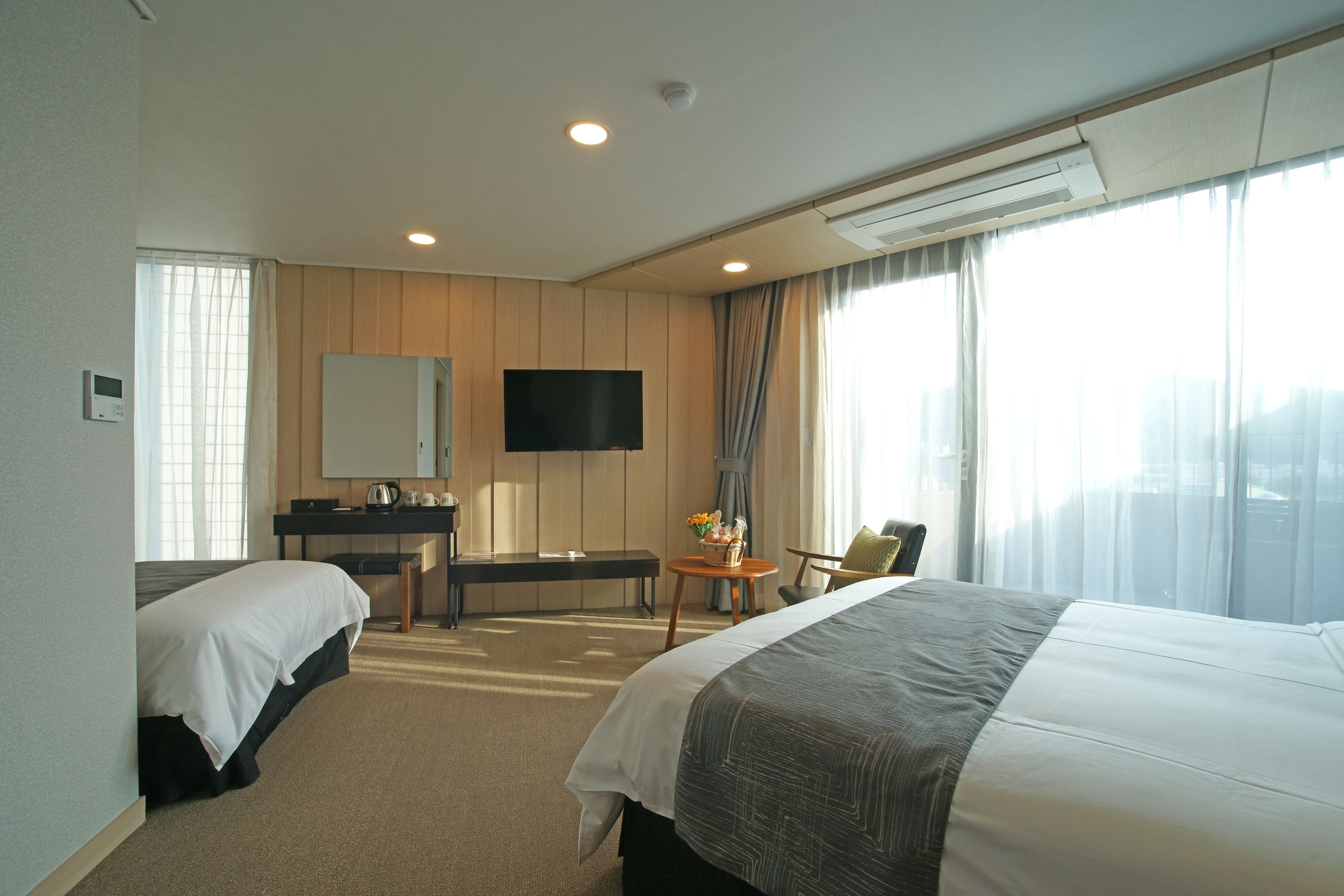 terrace twin room | premium bedding, blackout curtains, free wifi, bed sheets