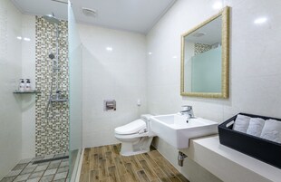 헤어드라이어, 타월, 비누, 샴푸