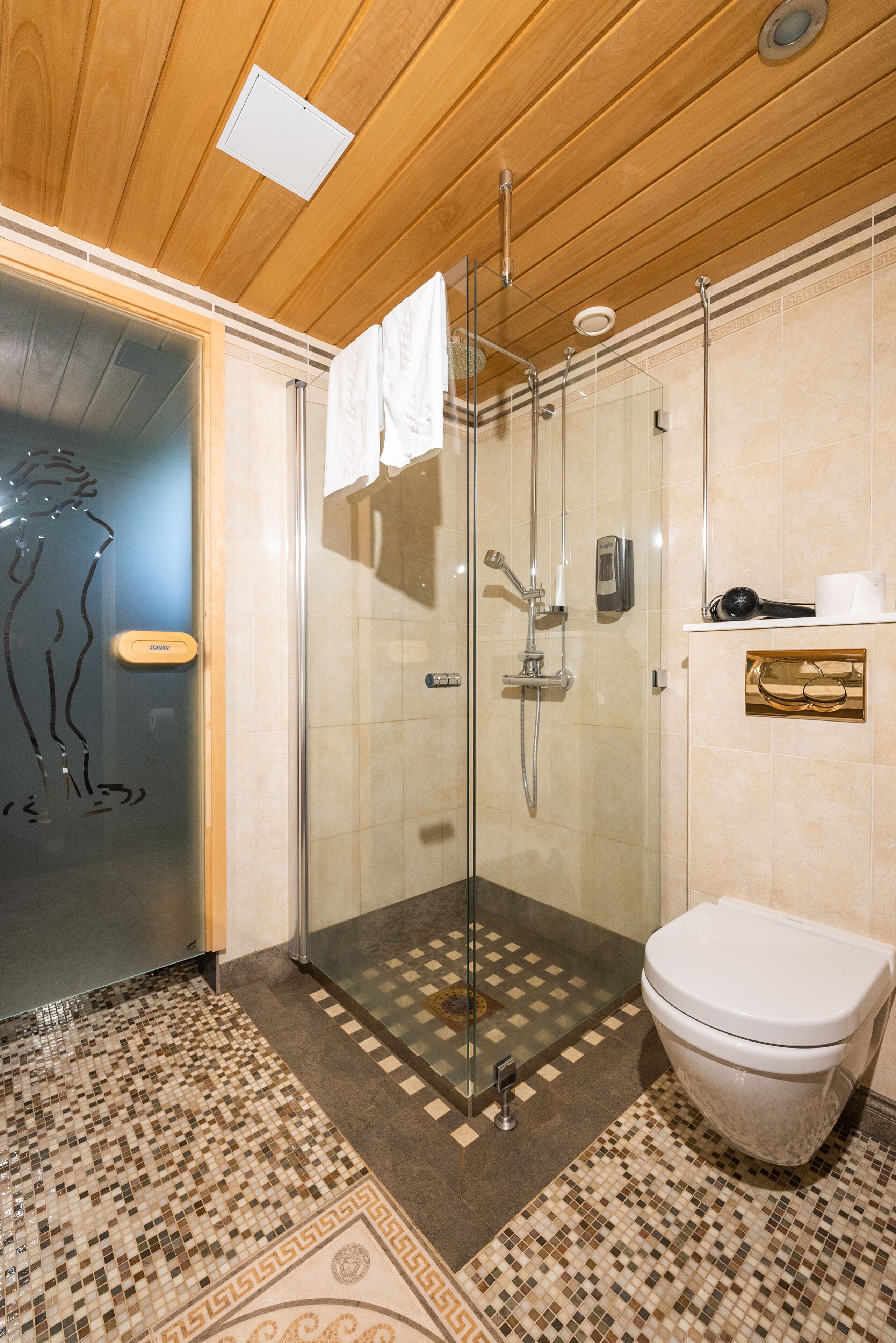 suite, sauna | bathroom | shower, hair dryer, towels