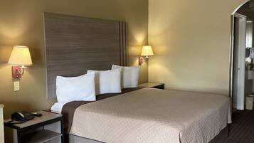 Blackout drapes, iron/ironing board, free WiFi, bed sheets