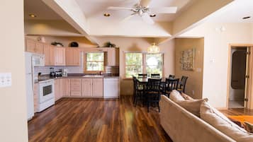 Deluxe Suite, 3 Bedrooms, Lake View, Lakeside | Private kitchen | Fridge, coffee/tea maker
