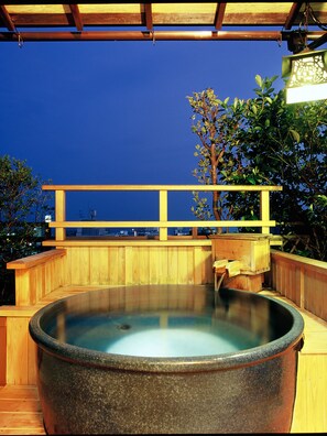 Japanese Room with Open-Air Bath, 10 Tatami | Deep soaking bathtub - Shin Kado Ya (Atami)