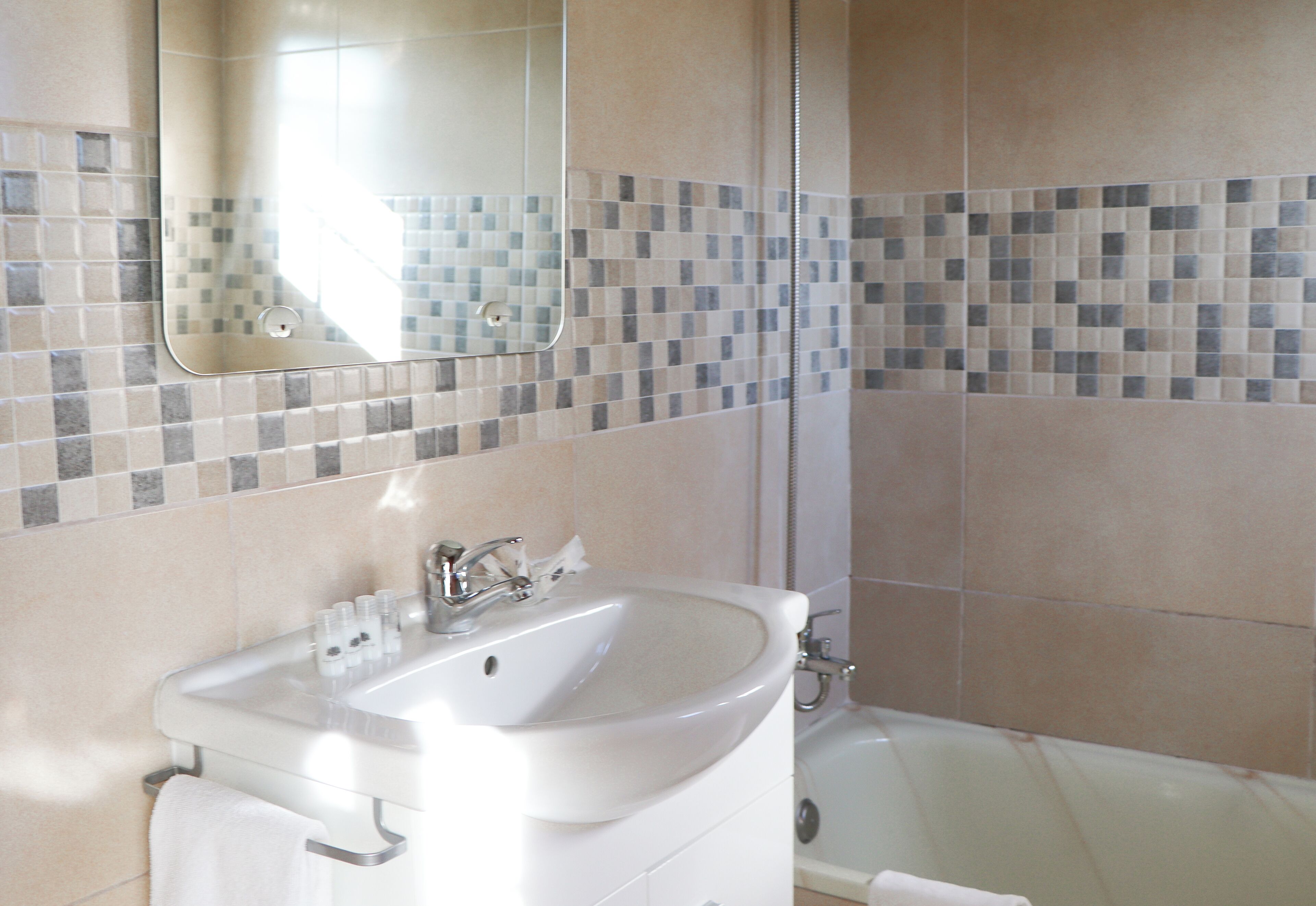 family room | bathroom | free toiletries, hair dryer, towels