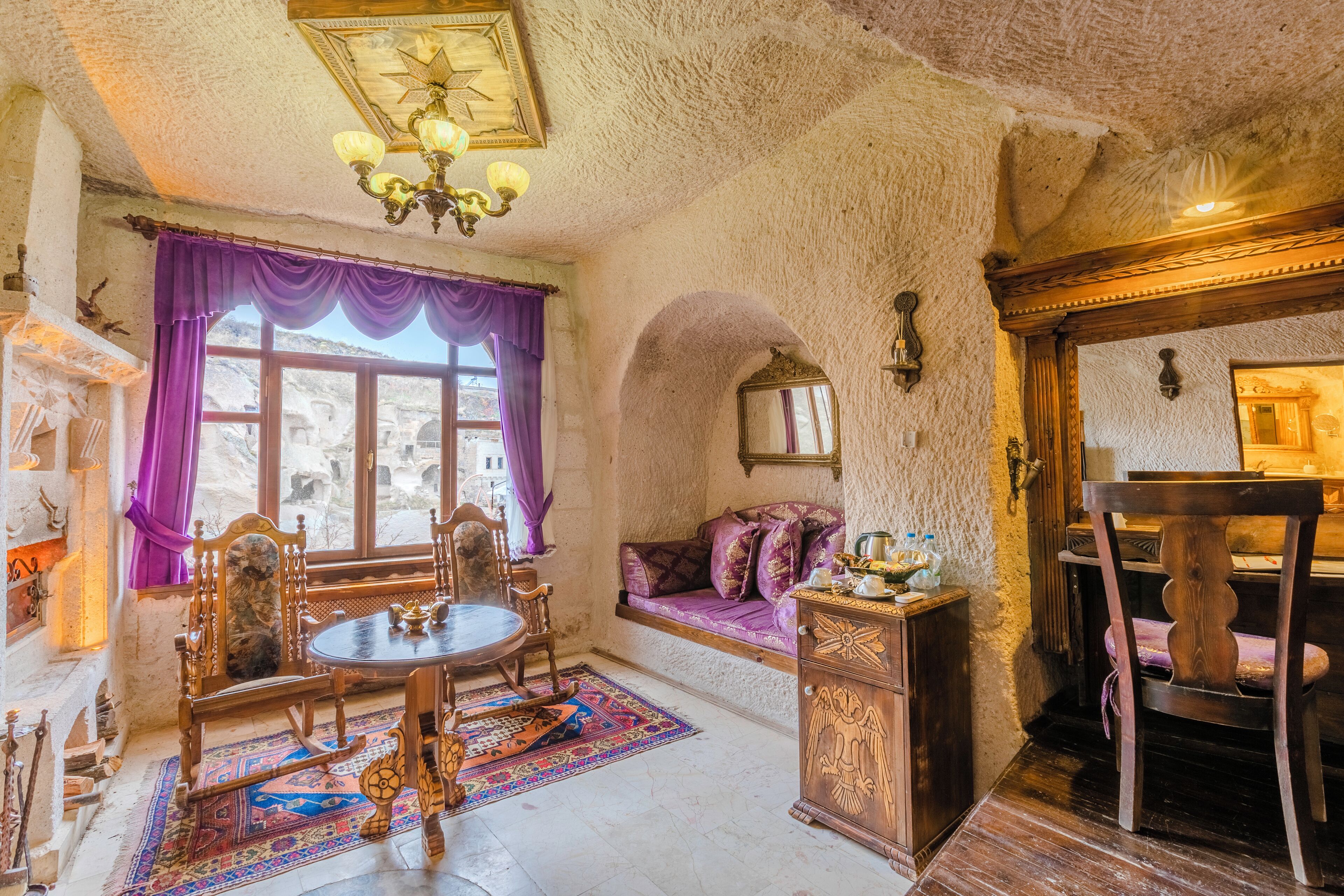 eagle nest suit | living area | lcd tv, fireplace