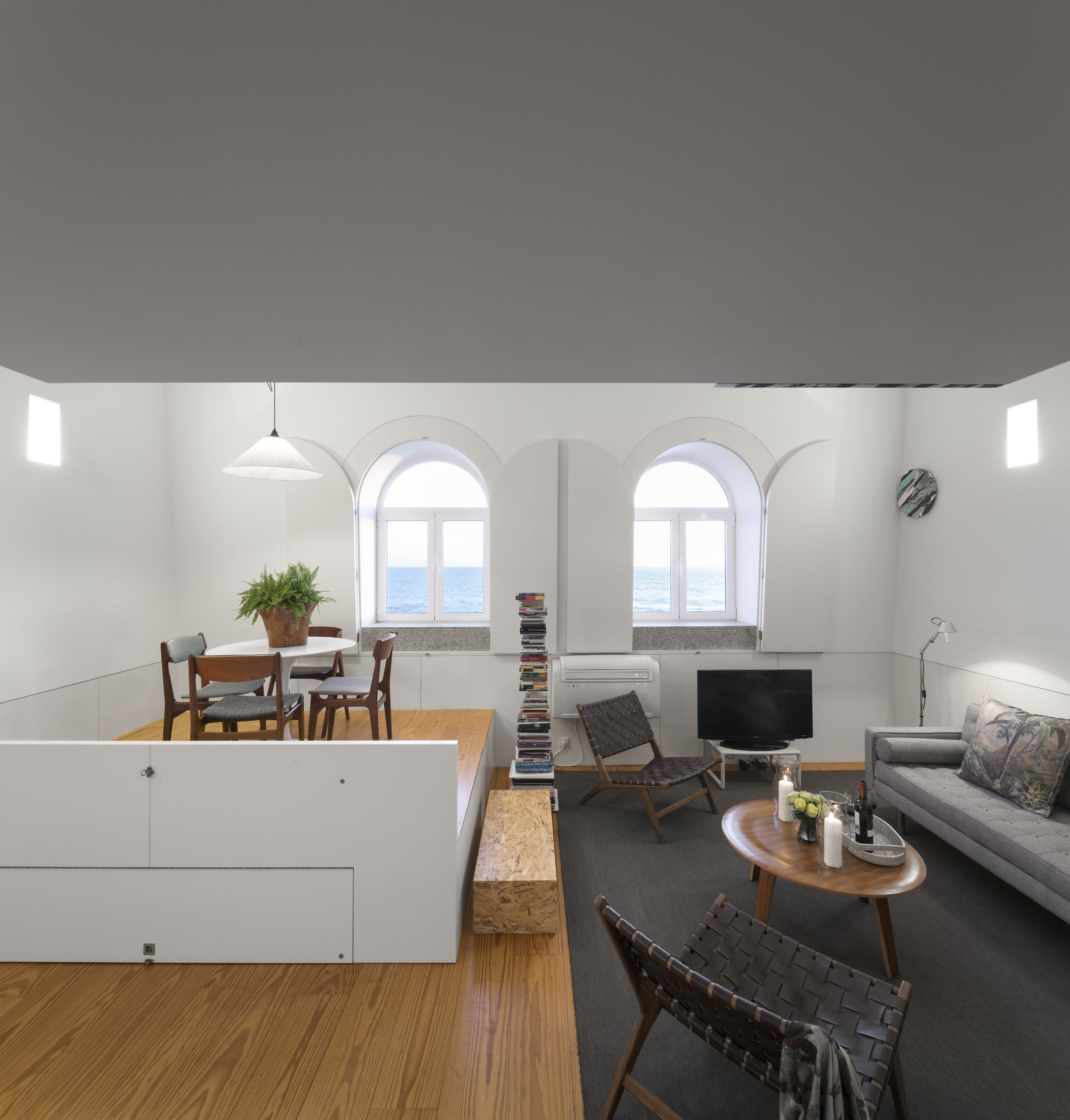 apartment, 1 bedroom, kitchenette, sea view | living area | 50-inch flat-screen tv with cable channels, tv, dvd player