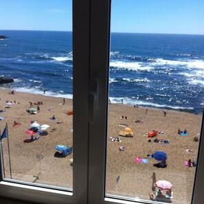 On the beach, beach towels