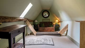 Desk, blackout curtains, free cots/infant beds, free WiFi