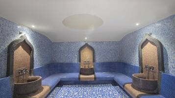 Sauna seca, banheira de hidromassagem, sauna a vapor, banho turco/hammam