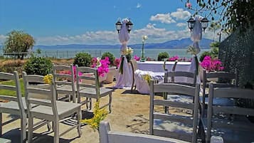 Outdoor wedding area