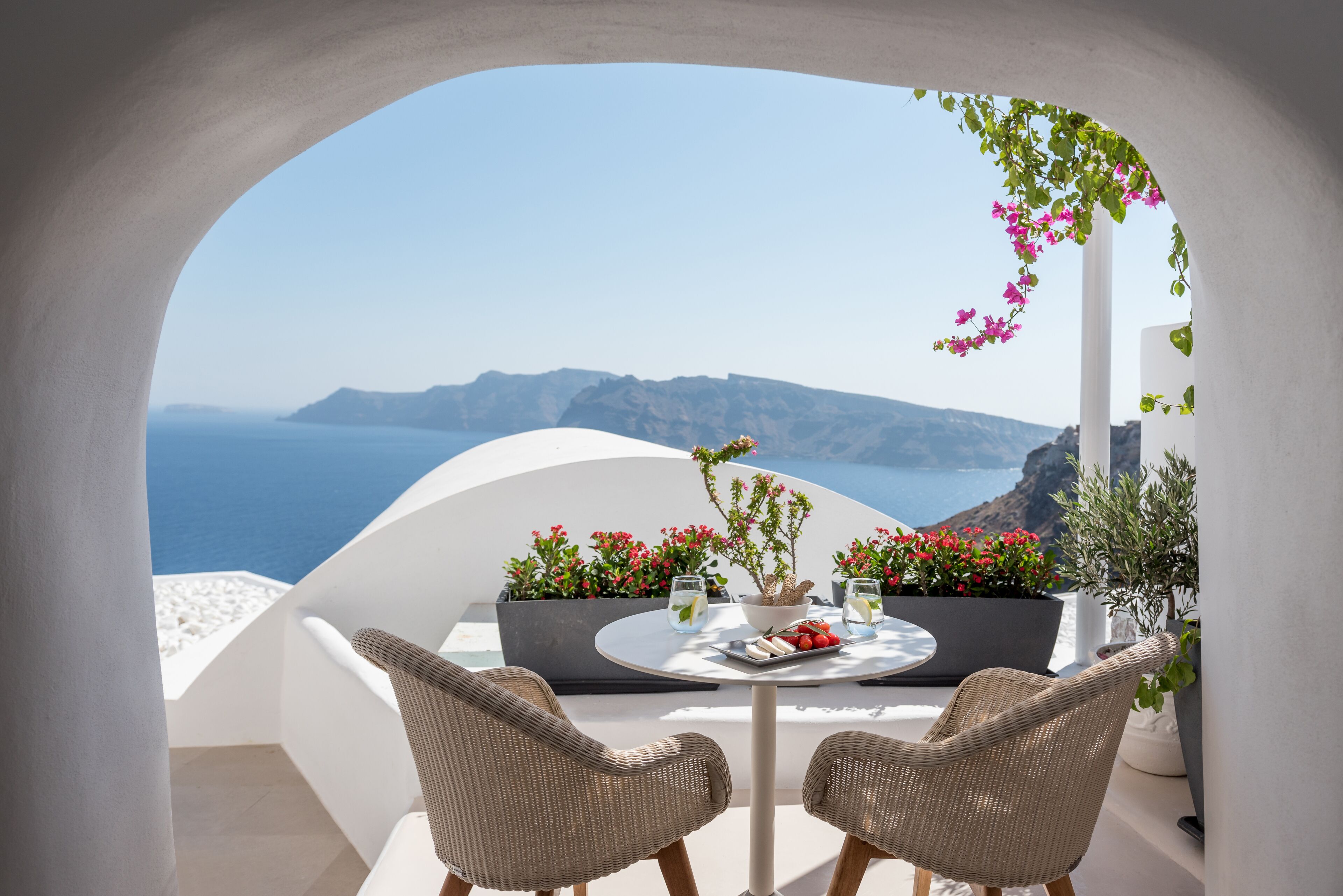 Exclusive-Suite, 1 Queen-Bett, eigener Pool, Meerblick (Atmospherico) | Terrasse/Patio