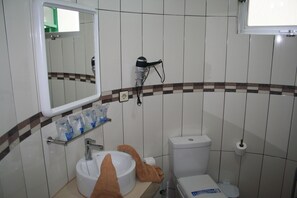 Dusche, Haartrockner, Handtücher