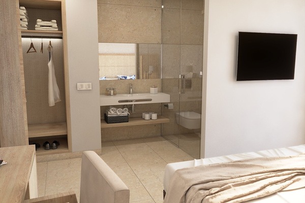 Deluxe Double Room, Balcony | Bathroom | Combined shower/tub, hair dryer, towels