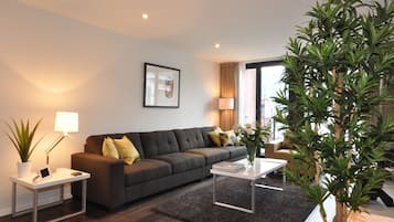 Apartamento, 2 quartos | Área de estar | TV LCD 42 polegadas com canais a cabo, TV, DVD player