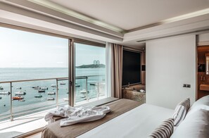 Premium Room, Balcony, Oceanfront (Premium Experience) | Minibar, in-room safe, desk, laptop workspace - The Ibiza Twiins Hotel (Ibiza Town)