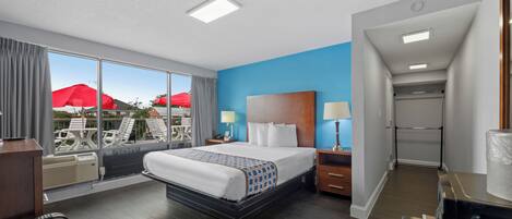 Desk, blackout curtains, iron/ironing board, free WiFi