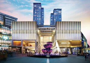 A modern building with the sign "PAVILION" prominently displayed. - Times Private Serviced Suites (Kuala Lumpur)