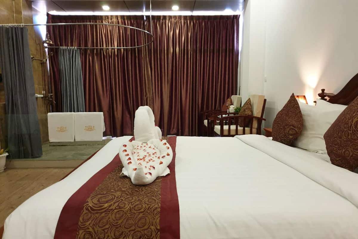 1 bilik tidur, peralatan tempat tidur premium, gebar bulu kapas 