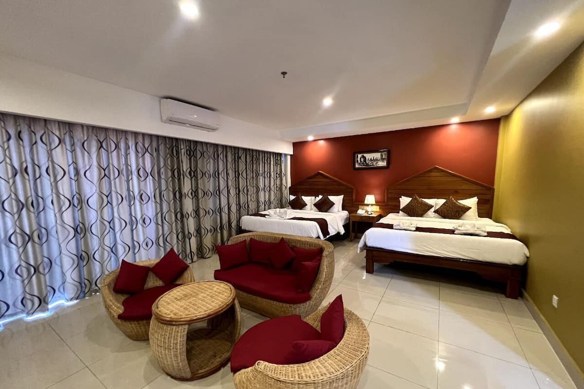 Family Double Room | 1 bilik tidur, peralatan tempat tidur premium, gebar bulu kapas 