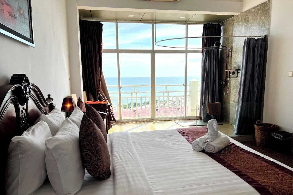 Deluxe King Sea view | 1 sovrum, sÀngtillbehör av högsta kvalitet, duntÀcken och bÀddmadrasser