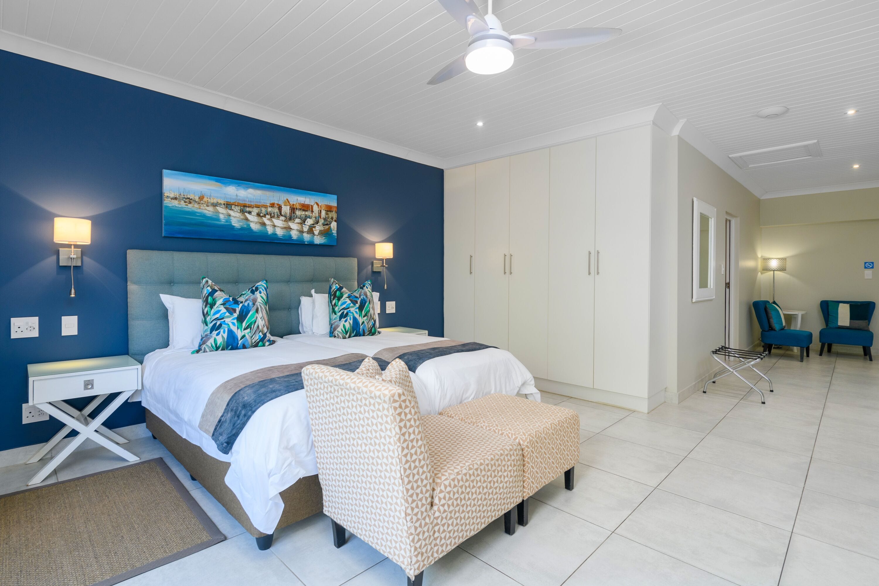 twin room with patio | in-room safe, free wifi, bed sheets