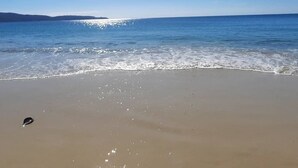 A beach with clear skies and calm water. - Pousada Don Pablo (Bombinhas)