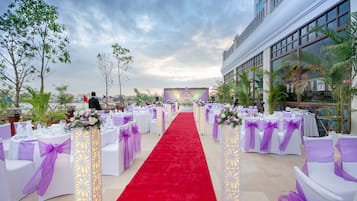 Outdoor banquet area