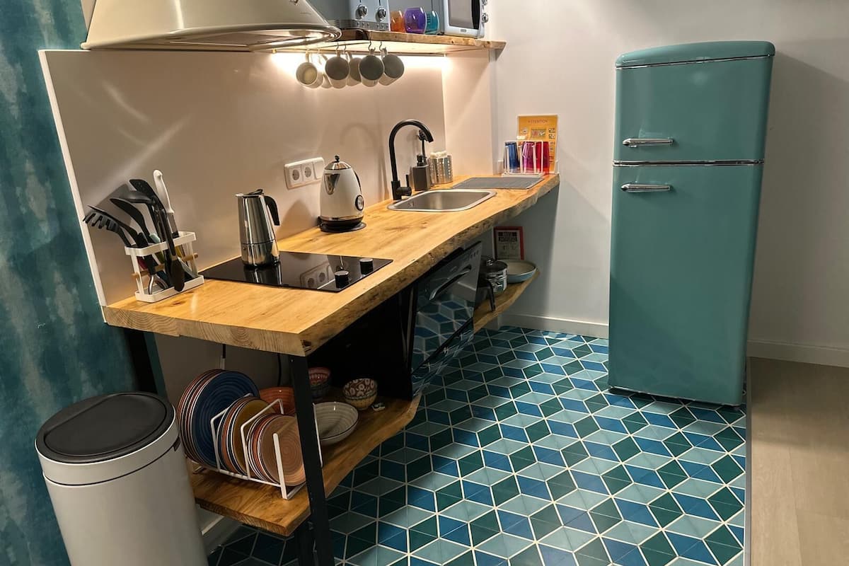 Superior Apartment, 1 Bedroom, Balcony | Private kitchen | Full-size fridge, microwave, stovetop, toaster